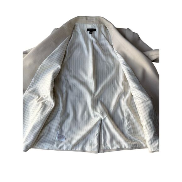Ann Taylor Toasted Oat Twill Relaxed Long Double Breasted Blazer Size 14 - Picture 7 of 12